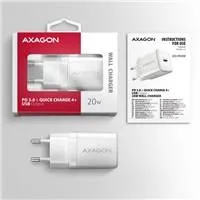 AXAGON ACU-PD20W, nabíjačka do siete 20W, 1x port USB-C, PD3.0/PPS/QC4+/AFC/Apple, biela