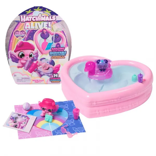 Hatchimals zvieratká na párty pri bazéne