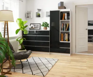 Ak furniture Skriňa Rexa 80 cm biela/grafitová