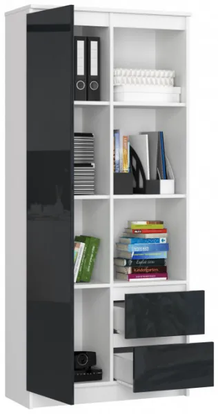 Ak furniture Skriňa Rexa 80 cm biela/grafitová