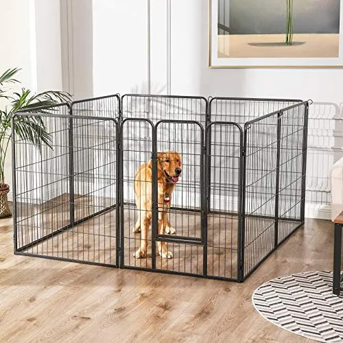 SONGMICS Ohrádka pro zvířata Lumea 210 cm černá