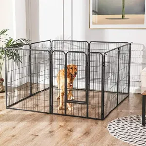 SONGMICS Ohrádka pro zvířata Lumea 210 cm černá