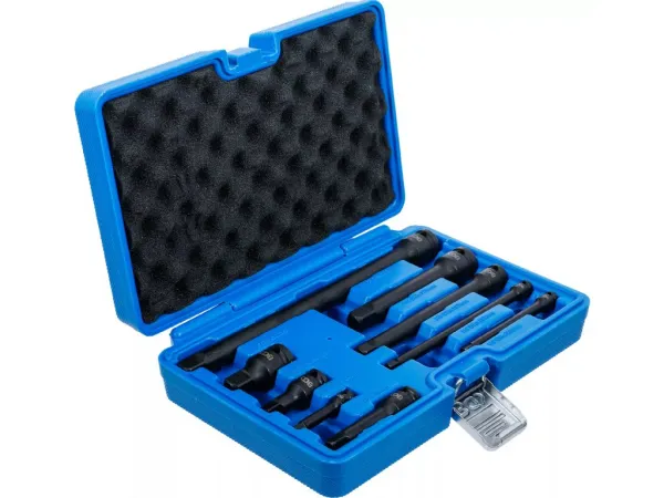 BGS Technics Sada razových predĺžení | 6,3 mm (1/4") / 10 mm (3/8") / 12,5 mm (1/2") | 9-dielna