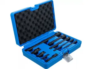 BGS Technics Sada razových predĺžení | 6,3 mm (1/4") / 10 mm (3/8") / 12,5 mm (1/2") | 9-dielna