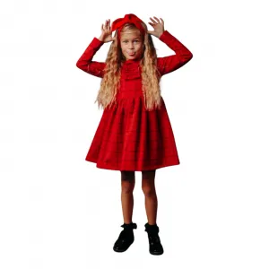 Fashionkids Dievčenské kárované šaty JARINKA Farba: Červená, Veľkosť: 116