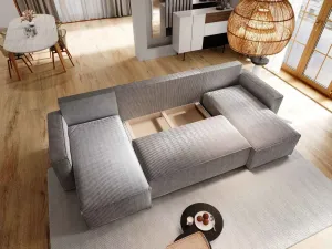 Horčicová sedacia súprava do U SMART COSARO 295x140 cm