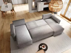 Horčicová sedacia súprava do U SMART COSARO 295x140 cm