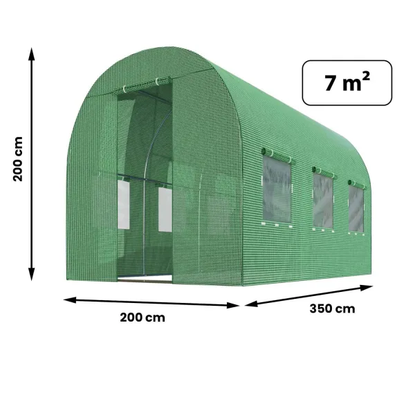 JAKS Záhradný fóliovník premium pro 2 x 3,5 m s UV filtrom Počet vchodov: 1 - vchodový