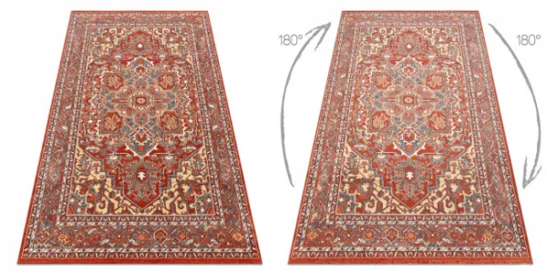 Koberec LEGEND 468 10 GB300 OSTA - Ornament / rám, exkluzívny červený / béžový