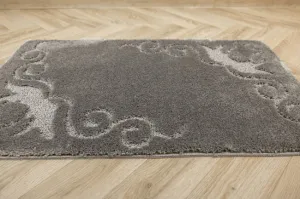Kúpeľňový koberček Marika sivý, kvety