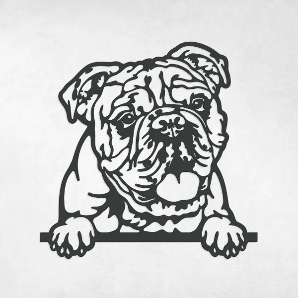 Vyrezávaný 3D obraz psa - Buldog