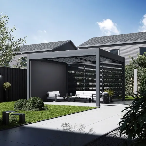 ArtRoja Bioklimatická hliníková pergola INTRO DUO voľne stojaca | antracit 4 x 4 m