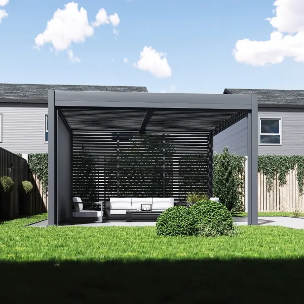 ArtRoja Bioklimatická hliníková pergola INTRO DUO voľne stojaca | antracit 4 x 4 m