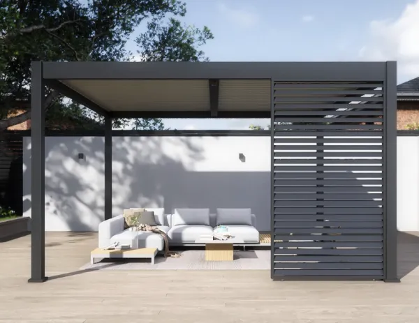 ArtRoja Bioklimatická hliníková pergola INTRO DUO voľne stojaca | antracit 4 x 4 m