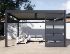 ArtRoja Bioklimatická hliníková pergola INTRO DUO voľne stojaca | antracit 4 x 4 m