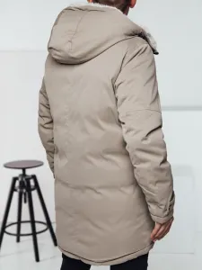 Teplá béžová pánska parka