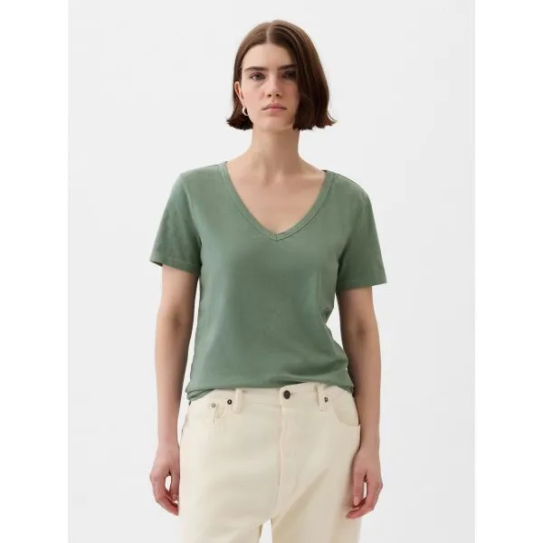 GAP ORGANIC Dámske tričko, khaki, veľkosť