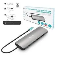 i-tec USB-C Metal Nano 2x HDMI Docking Station, PD 100W