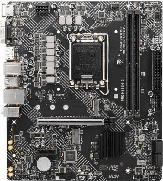 MSI MB Sc LGA1700 PRO H610M-G, Intel H610, 2xDDR5, 1xDP, 1xHDMI, 1xVGA, mATX