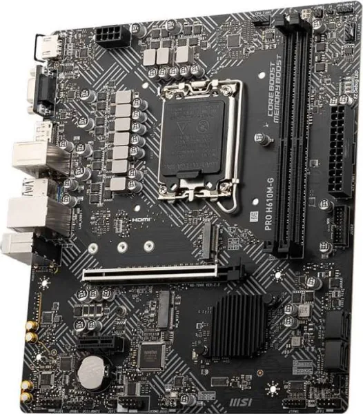 MSI MB Sc LGA1700 PRO H610M-G, Intel H610, 2xDDR5, 1xDP, 1xHDMI, 1xVGA, mATX