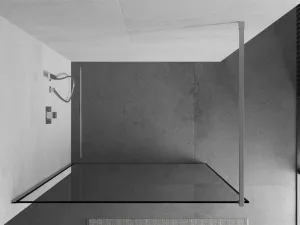 MEXEN/S - KIOTO Sprchová zástena WALK-IN 90x200 cm 8 mm, chróm, čierny profil 800-090-101-01-70