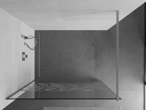 MEXEN/S - KIOTO Sprchová zástena WALK-IN 70x200 cm 8 mm, chróm, biely vzor 800-070-101-01-85
