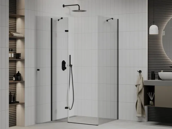 MEXEN/S - ROMA sprchovací kút 80x70, transparent, čierna 854-080-070-70-00