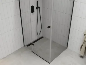 MEXEN/S - ROMA sprchovací kút 80x70, transparent, čierna 854-080-070-70-00