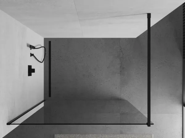MEXEN/S - KIOTO Sprchová zástena WALK-IN 100x200 cm 8 mm, čierna, transparent 800-100-101-70-00