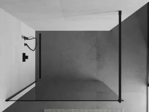 MEXEN/S - KIOTO Sprchová zástena WALK-IN 100x200 cm 8 mm, čierna, transparent 800-100-101-70-00