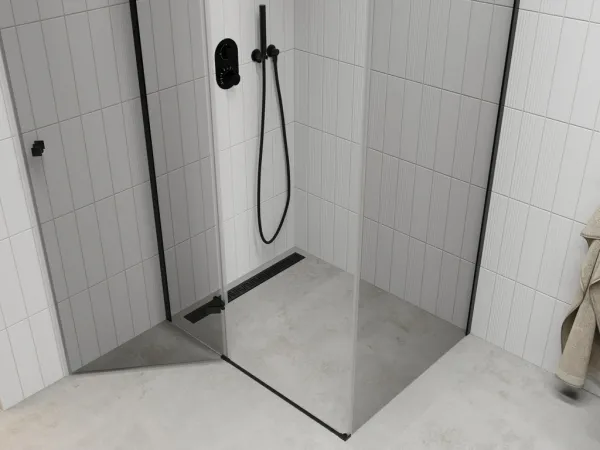 MEXEN/S - ROMA sprchovací kút 80x70, transparent, čierna 854-080-070-70-00