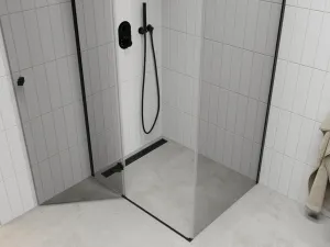 MEXEN/S - ROMA sprchovací kút 80x70, transparent, čierna 854-080-070-70-00