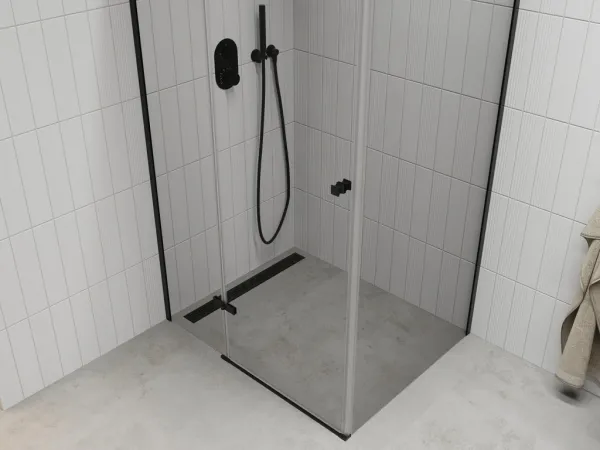 MEXEN/S - ROMA sprchovací kút 110x70, transparent, čierna 854-110-070-70-00
