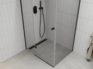 MEXEN/S - ROMA sprchovací kút 110x70, transparent, čierna 854-110-070-70-00