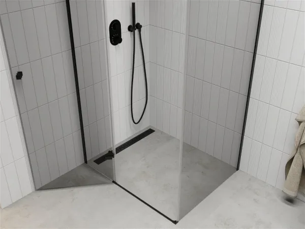 MEXEN/S - ROMA sprchovací kút 110x90, transparent, čierna 854-110-090-70-00
