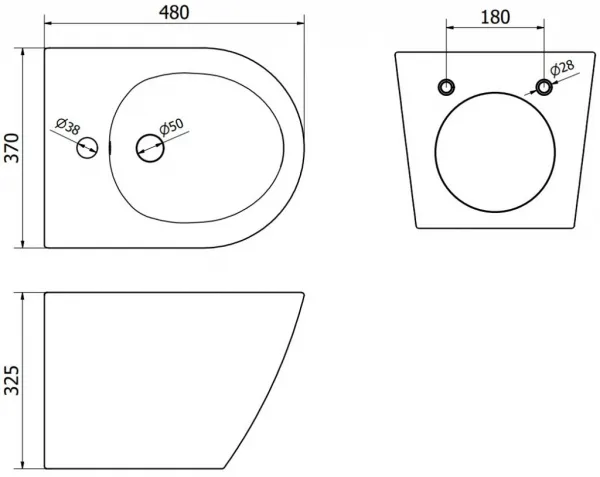 MEXEN - Lena bidet závesné, čierna matná 35224885