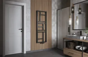 Instalprojekt - Kúpeľňový radiátor MONDRIAN - Farba radiátora - Biela, Pripojenie radiátora - Spodná centrálne pripojenie D50, Rozmer radiátora HL - 600 x 1740 mm, výkon 618 W RADMON601735SP