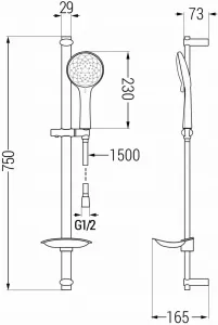 MEXEN/S - Saber DB74 Set umývadlové a vaňové batérie s príslušenstvom, chróm 72103DB74-00