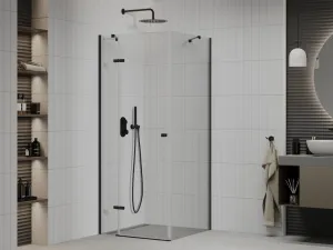 MEXEN/S - ROMA sprchovací kút 70x70, transparent, čierna 854-070-070-70-00