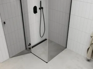 MEXEN/S - ROMA sprchovací kút 70x70, transparent, čierna 854-070-070-70-00