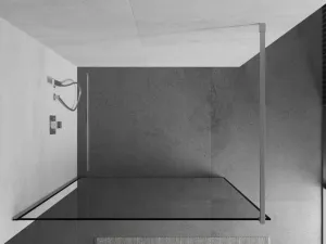 MEXEN/S - KIOTO Sprchová zástena WALK-IN 80x200 cm 8 mm, chróm, čierny profil 800-080-101-01-70