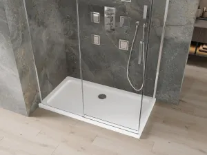 MEXEN/S - Omega sprchovací kút posuvný 130x70, sklo transparent, chróm + vanička 825-130-070-01-00-4010