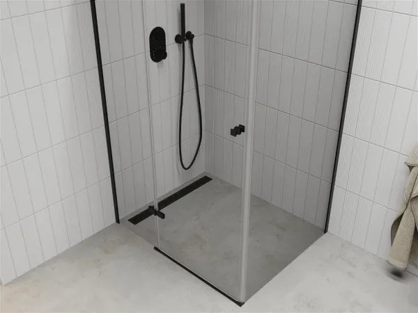 MEXEN/S - ROMA sprchovací kút 100x80, transparent, čierna 854-100-080-70-00