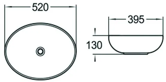 MEXEN - Jowita umývadlo na dosku 52 x 39, čierna mat 21355285