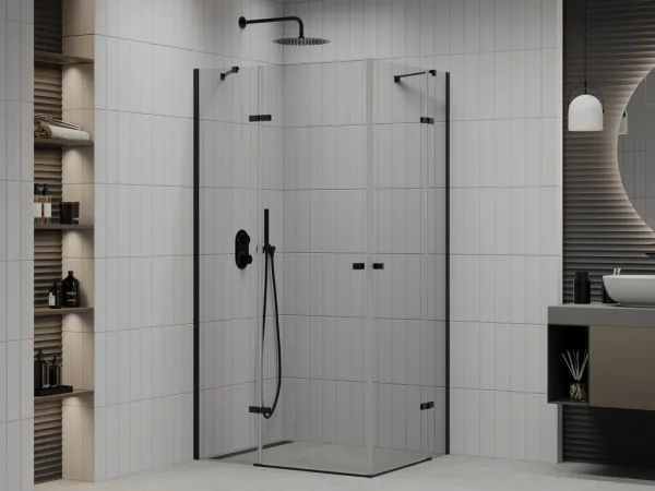 MEXEN/S - ROMA sprchovací kút 80x70, transparent, čierny 854-080-070-70-00-02