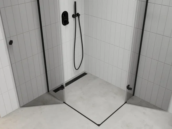 MEXEN/S - ROMA sprchovací kút 80x70, transparent, čierny 854-080-070-70-00-02