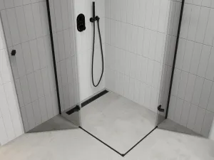 MEXEN/S - ROMA sprchovací kút 80x70, transparent, čierny 854-080-070-70-00-02