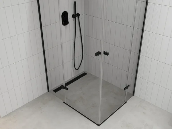 MEXEN/S - ROMA sprchovací kút 80x70, transparent, čierny 854-080-070-70-00-02