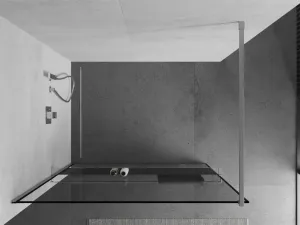 MEXEN/S - KIOTO Sprchová zástena WALK-IN s poličkou a držiakom uterákov 80 x 200, transparent/čierna 8 mm, chróm 800-080-121-01-70
