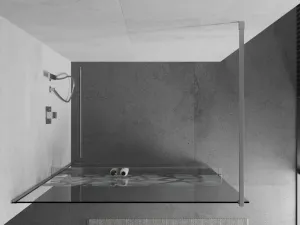 MEXEN/S - KIOTO Sprchová zástena WALK-IN s poličkou a držiakom uterákov 100 x 200, transparent/biely dekor 8 mm, chróm 800-100-121-01-85